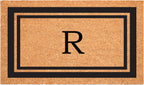 Calloway Mills 152962448 Black Border 24" x 48" Monogram Doormat (Letter R)