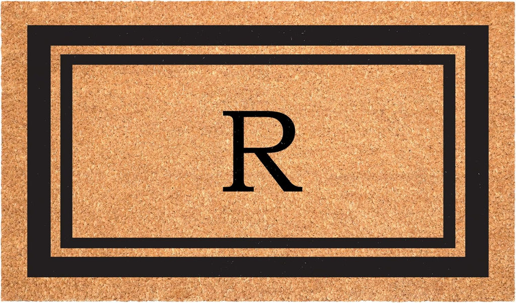 Calloway Mills 152963048R Black Border 30" x 48" Monogram Doormat Letter (R)