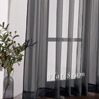 NICETOWN Living Room Sheer Curtains 108 inch Long, Eyelet Top Voile Textured - Image 5