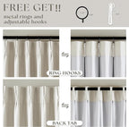 Natural Pinch Pleat 100% Blackout Linen 102 Inch Long Curtains 60 Inch Wide | 2 - Image 5
