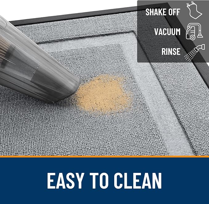 OLANLY Front Door Mat Outside 47x17, All-Season Heavy-Duty Rubber Doormat | Ash - Image 5