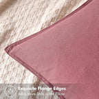 MIULEE Decorative Linen Pillow Covers 18x18 Inch Cranberry Red | Boho - Image 2