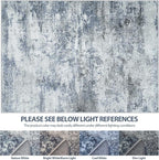 Aelenmu Runner Rugs for Hallways Kitchen 2.6x8 Non Slip Washable Blue Grey | - Image 7