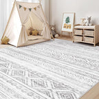 cotiled Boho 10x14 Area Rug for Living Room: Large Moroccan Washable Rug | - Image 7