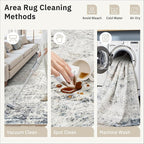 Soalmost 6x9 Area Rug for Living Room Washable Rugs Non-Slip Blue/Ivory | - Image 9