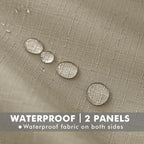 HolidayIdeas 4 Panels Linen Outdoor Curtains for Patio Waterproof Taupe Outside Curtains 110"x120"-Indoor/Outdoor Gazebo Wide Curtains Weatherproof, Privacy for Pergola, Porch, Cabana, Deck, Sunroom