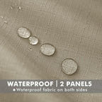 HolidayIdeas Linen Outdoor Curtains for Patio Waterproof-4 Panels Taupe Outside Curtains 54"x95"-Indoor/Outdoor Privacy Gazebo Curtains Weighted Weatherproof for Pergola, Porch, Cabana, Sunroom