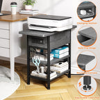End Table with Charging Station, Flip Top Nightstand with USB Ports and Outlets,Couch Side Table with Fabric Bag and Hooks, Bedside Table for Space Saving, Living Room, Bedroom (Grey)