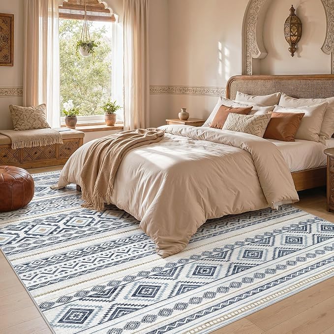 cotiled Boho 10x12 Area Rug for Living Room: Large Moroccan Washable Rug | - Image 5