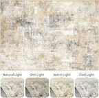 LOONGRUG 4x6 Area Rug Machine Washable Neutral Modern Abstract Rugs | Soft - Image 9