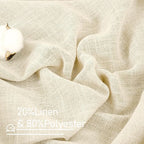 Linen Curtains 60 Inch Length 2 Panels, Light Filtering Sheer Panels | Semi - Image 3