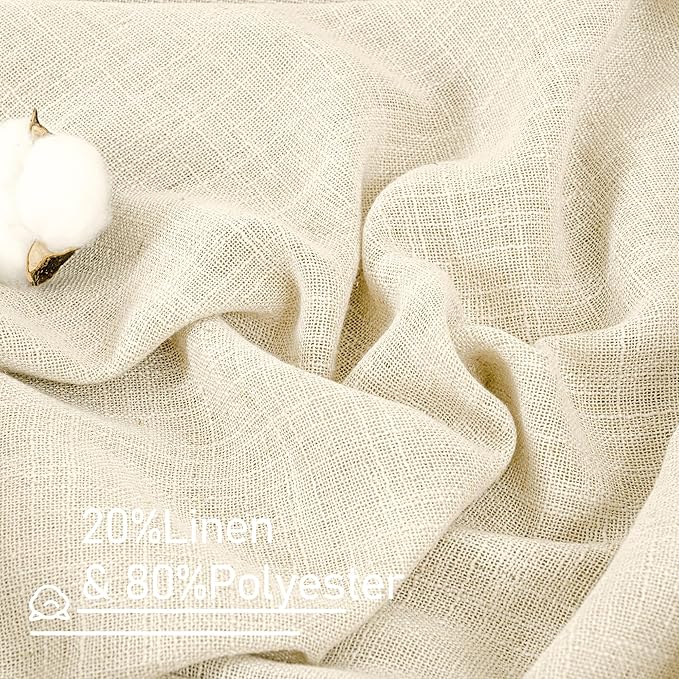 Natural Linen Curtains 108 Inch - Image 2