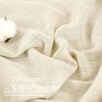 63 Inch Length Beige Linen Curtains - Image 2