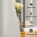 Yakamok Oatmeal Linen Textured Curtains 90 Inches Long - Image 5