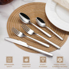 30 Piece Silverware Set 18/10 Stainless Steel, Flatware Set for 6,forged Flatware Set Heavy Duty Silverware, Dishwasher Safe