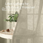 Semi Sheer Linen Curtains 63 Inch - Image 5