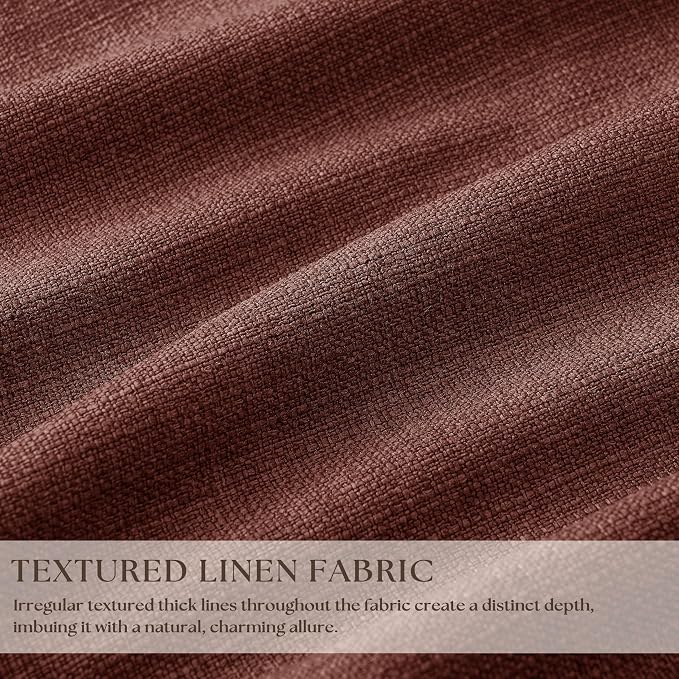 Brick Brown Pinch Pleated Blackout Linen Curtains 120 Inches Long | 100% Black - Image 3