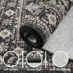 Grey Floral Hallway Runner Rug 3x7 - Image 5