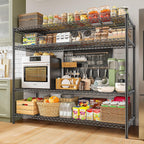 REIBII 2560LBS Storage Shelves 55.5"W Metal Shelving Unit 4 Tier Wire Shelving Commercial Adjustable Garage Shelving Heavy Duty for Storage Rack for Pantry, Garage, Kitchen, 55.5"W x 18"D x 55.5"H