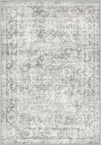Area Rug Living Room: 4x4 Modern Washable Soft Carpet Black Grey | by FXRHLP