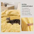 Bedsure GentleSoft Fluffy Yellow King Size Blanket for Bed, Thick Soft Sherpa Faux Fur Fleece Bedding Fuzzy Plush Winter Warm Heavy Big Large King Blanket, Cozy Yellow Gifts for Men Women, 108x90