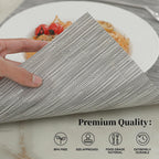 Leetaltree Silver Placemats Set of 4 - Heat Resistant Non-Slip Place mats for Dining Table, Washable Durable PVC Vinyl Woven Table Mats（Silver, 4）