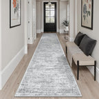Soalmost Runner Rug 2x10 Washable Non-Slip Hallway Kitchen Runners Grey | Stain - Image 2