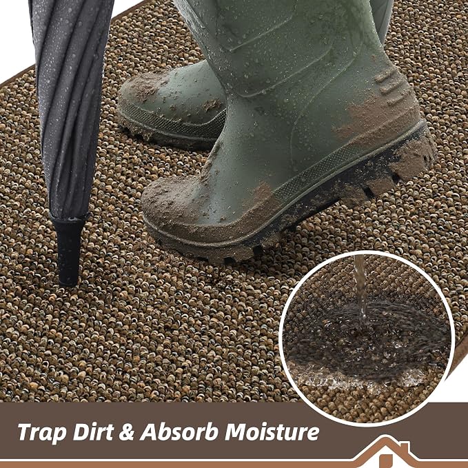 BEQHAUSE Dirt Trapper Door Mat 36" x 60", Non-Slip Washable Doormats, Low - Image 3