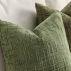 MIULEE Chenille Textured Throw Pillow Covers Sage Green 20x20 Set of 2 | Slubby - Image 3