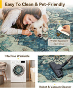 RELEANY Washable Area Rug, Round 10ft, Water Repellent, Pet Friendly, Vintage - Image 5