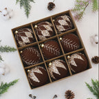 4inch Velvet Ornaments for Christmas Tree, 9PCS Glitter Flocked Christmas Ornaments Decorations Balls Set Decor Brown