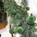 36pcs Velvet Ornaments for Christmas Trees, Flocked Christmas Balls Sets Assortment for Xmas Tree Holiday Decor