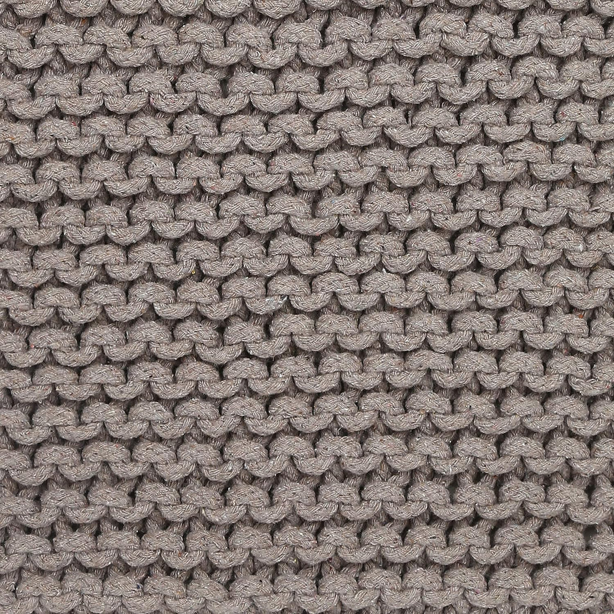 REDEARTH Cube Hand Knitted Pouf - Foot Stool Ottoman - Cord Boho Pouffe - Poof Accent Stuffed Table or Footrest for Living Room - Nursery - Bedroom - Patio - 100% Cotton (16" x 16" x 16") - Taupe