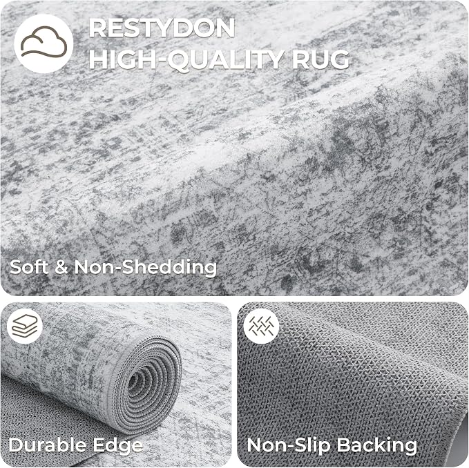 4x8 Rug Non Slip, Washable Hallway Runner Rug, Nursery Room, Soft Runner Rug - Image 7