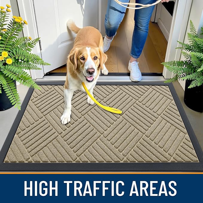 OLANLY Front Door Mat Outside Entrance 35x23, Waterproof Heavy-Duty Doormat | - Image 6