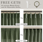 Green Linen Pinch Pleated Semi Sheer Curtains - Image 5