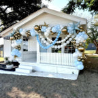 Blue and White Link Balloons, 60PCS Baby Light Blue White Linking Balloons with Tail for Making Balloon Wall Arch and Chains, Quick Balloon for Wedding Birthday Baby Shower Party Decorations (6inch)