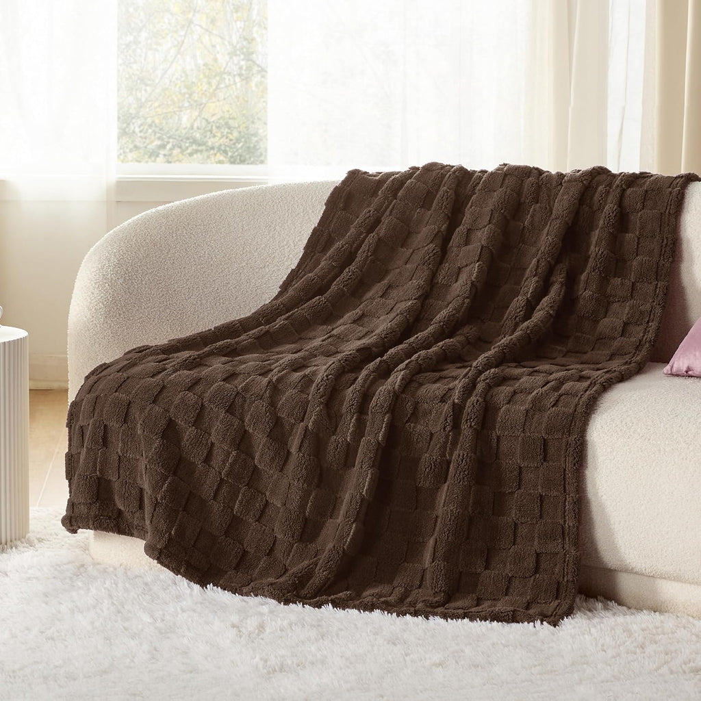 Bedsure GentleSoft Twin Blanket for Bed Dark Brown - Super Soft Cozy Blankets for Women Men Girls, Cute Fuzzy Fleece Throws for Bedroom Couch, 60x80 Inches