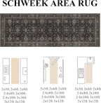 Schweek 2.6x10 Kitchen Runner Rug Washable Non Slip Hallway Runners Black | - Image 2