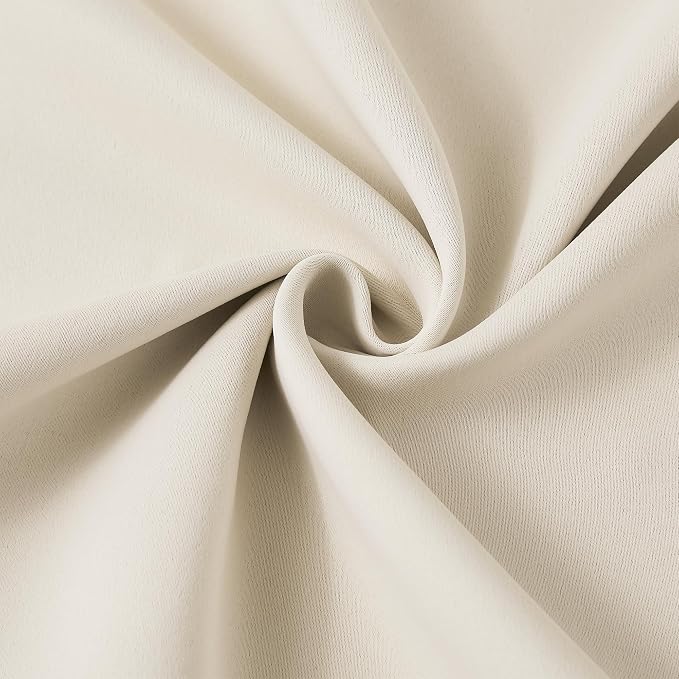 Cream Beige Blackout Pinch Pleated Curtains 95 Inches Long, Privacy Window - Image 8