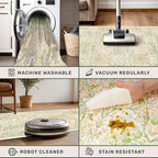Vintage Beige Green 2'6" x 8' Runner Rug - Image 5