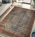 Keen Home Design 4x6 Rug - Machine Washable Area Rug with Non-Slip Backing, Ideal for Living Room, Dining Room, Bedroom - Vintage, Easy Clean, Durable, Low Pile Rug - (4' x 6')