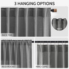 Blazer Grey Curtain SheerLinen Blend Light Filtering Back Tab Curtains 102 - Image 3