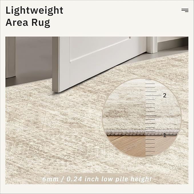 Soalmost Hallway Runner Rug 2'6" x 16' Washable Long Kitchen Rugs Beige | - Image 7