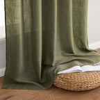 MIULEE Light Olive Green Linen Curtains 52x96 Inch Long 2 Panel - Image 7