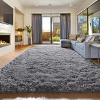 Amdrebio Grey Shag Furry Fuzzy Area Rug 5x8 - Image 7