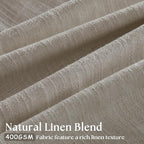Burlywood Birch Pinch Pleat Linen Curtains 108 Inches Long 70 Inch Wide | Light - Image 3