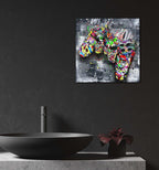 JKWALL77 Graffiti Canvas Wall-Art For Bedroom - Gaming Wall Art For Teen Boys - Abstract Painting Pop Art Modern Home Wall Decor Ready to Hang Size 14" x 14"