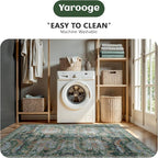 8x10 Area Rugs, Vintage Retro Soft Washable Rug, Non-Slip Low Pile Rugs - Image 5