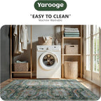 2x6 Hallway Runner Rug, Washable Vintage Retro Long Runner Rugs - Image 7